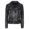 Women Black Leather Biker Jacket