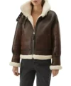 Women Brown Leather B3 Aviator Jacket