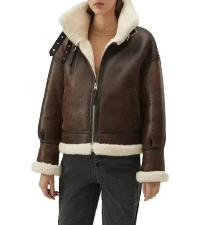 Women Brown Leather B3 Aviator Jacket