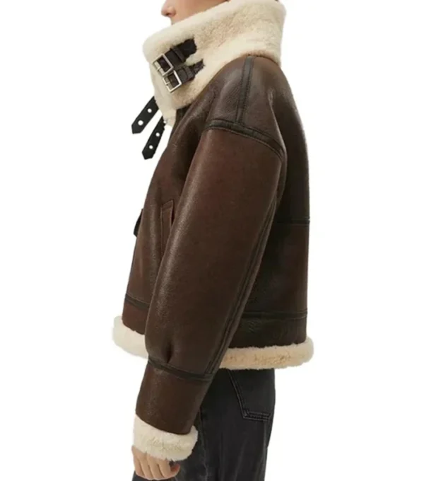Women Brown Leather B3 Aviator Jacket on Sale