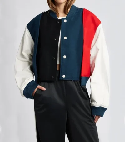 Women Color Block Varsity Jacket