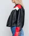 Women Cropped Cafe Racer Leather Jacket on Sales