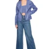 Women Purple Leather Zipper Jacket on Sale