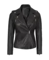 Women's Black Biker Leather Jacket