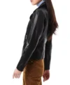 Women’s Black Biker Leather Jacket Back