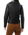 Women’s Black Biker Leather Jacket Backs