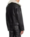 Women's Shearling Collar Leather Biker Jacket Back
