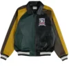 order Multicolor Varsity Leather Jacket