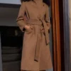 Aurellia Brown Wool Belted Overcoat Jacket