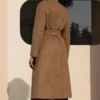 Aurellia Brown Wool Belted Overcoat Jacket Back