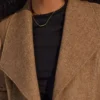 Aurellia Brown Wool Belted Overcoat Jacket Closer