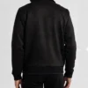 Black Bomber Suede Leather Jacket Back