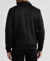 Black Bomber Suede Leather Jacket Back