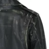 Black Leather Biker Jacket with Tiger Back Design Back Look