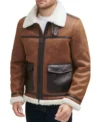 Brown B3 Aviator Jacket with White Fur Front