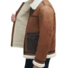 Brown B3 Aviator Jacket with White Fur Side Look