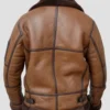 Brown B3 Leather Jacket Men With Fur Lining Back