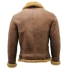 Brown B3 Leather Jacket with Tan Shearling Fur Front