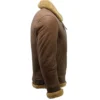 Brown B3 Leather Jacket with Tan Shearling Fur Side