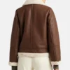 Brown B3 Leather Jacket with White Shearling Back