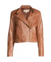 Brown Cropped Biker Leather Jacket