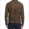 Brown Suede Cafe Racer Leather Jacket Back