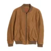 Brown Suede Leather Jacket Front Look
