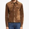 Brown Suede Trucker Leather Jacket