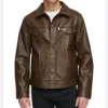 Brown Trucker Jacket for Men in Genuine Leather