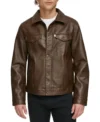 Brown Trucker Jacket for Men in Genuine Leather