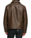 Brown Trucker Jacket for Men in Genuine Leather Back