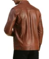Brown Trucker Leather Jacket for Men Back