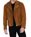 Brown Zipper Jacket in Suede Leather on Sale