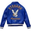Buy American Blue Studded Leather Jacket Back