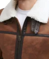 Buy Brown B3 Aviator Jacket with White Fur