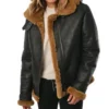 Classic Black Real Leather Jacket with Hood on Sale