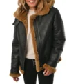Classic Black Real Leather Jacket with Hood on Sale