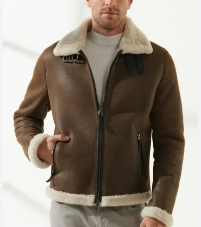 Classic Brown B3 Aviator Jacket with Inner Fur