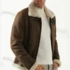 Classic Brown B3 Aviator Jacket with Inner Fur Side Look