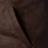 Classic Brown Plain Leather Coat Closer