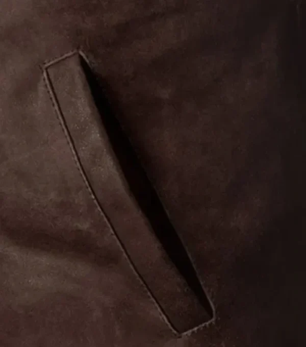 Classic Brown Plain Leather Coat Closer