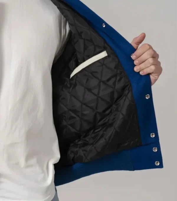 Classic Varsity Wool Jacket with White Sleeves Inner