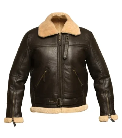Dark Brown B3 Aviator Jacket with Shearling Lining