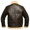 Dark Brown B3 Aviator Jacket with Shearling Lining Back