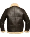 Dark Brown B3 Aviator Jacket with Shearling Lining Back