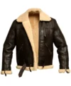 Dark Brown B3 Aviator Jacket with Shearling Lining Front