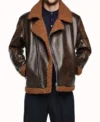 Dark Brown B3 Biker Jacket with Brown Fur