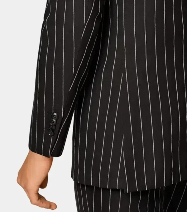 Darnell Classic Black Pinstripe Double Breasted Suit Back