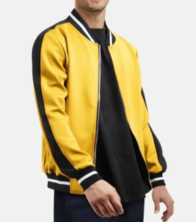 Drayvik Yellow and Black Striped Varsity Jacket