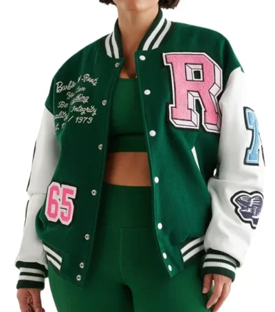 Emerald Green Wool Varsity Patch Jacket